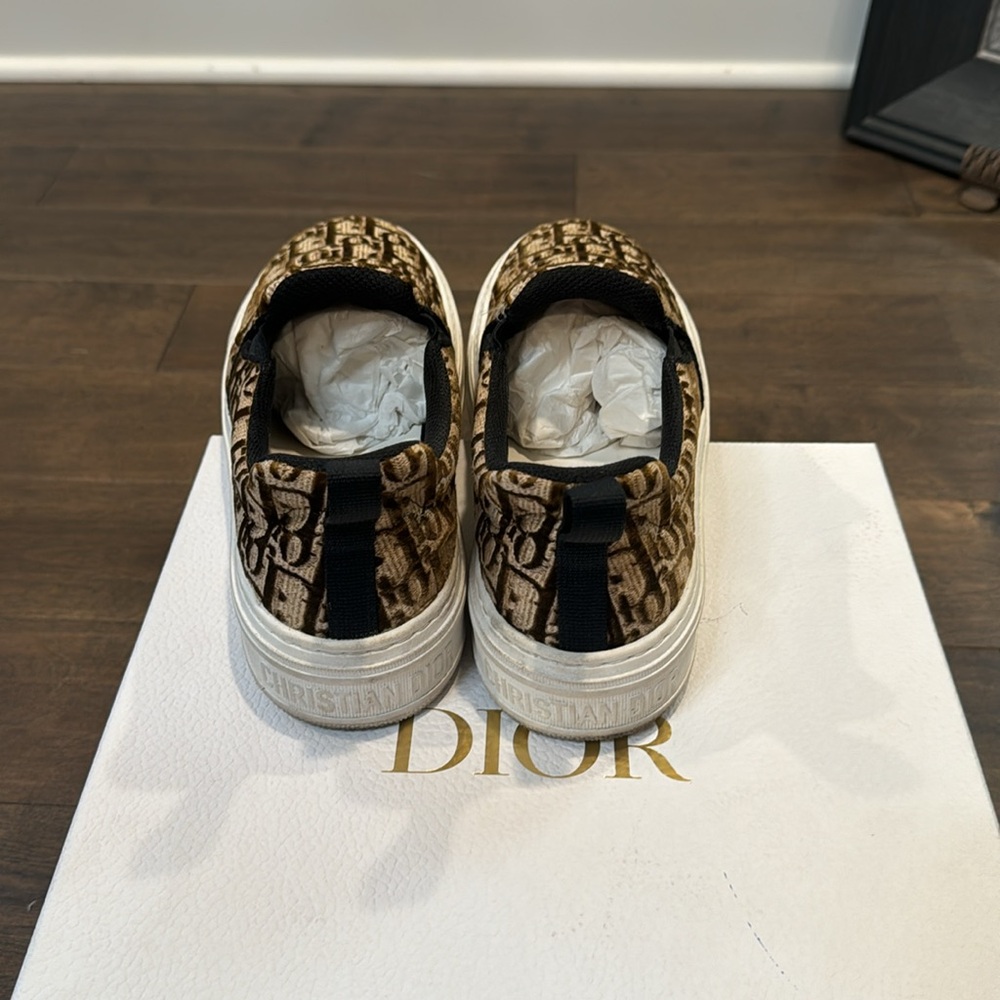 Dior Solar Slip-On Sneaker Bronze Dior Oblique Embroidered Velvet - Shoes - Picture 3 of 8